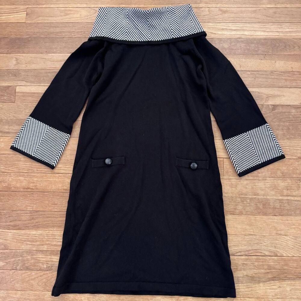 Jessica Howard Women's Herringbone Trim Knee Length Sweater Dress - Size S
b89